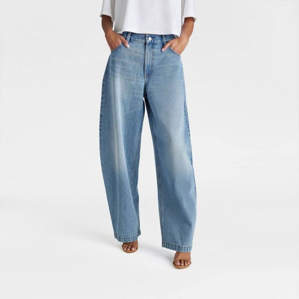 KBB by Kahlana -  Women's Mid-Rise 'The Barrel Leg Je Blue